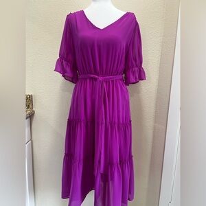 Versona Vibrant Purple Midi Dress